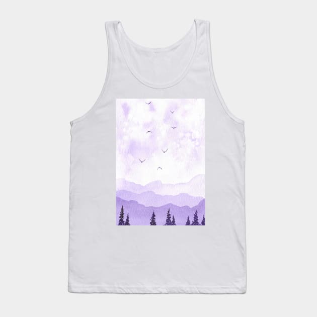 Watercolor mountains Tank Top by RosanneCreates